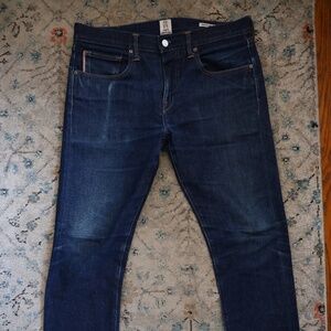 Hiroshi Kato 14oz Selvedge Denim Scissor Slim Indigo Raw jeans